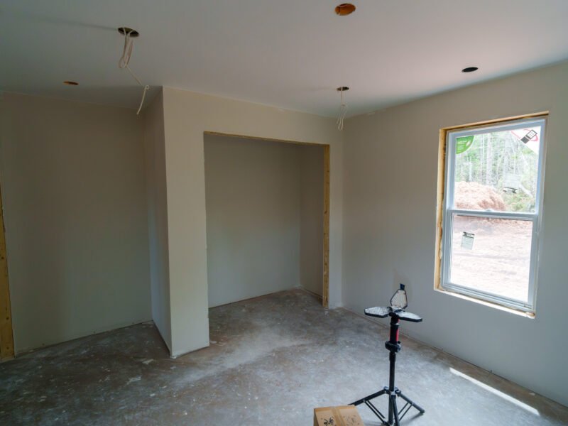 Bedroom with a framed closet in a new home build in East Mountain, Nova Scotia